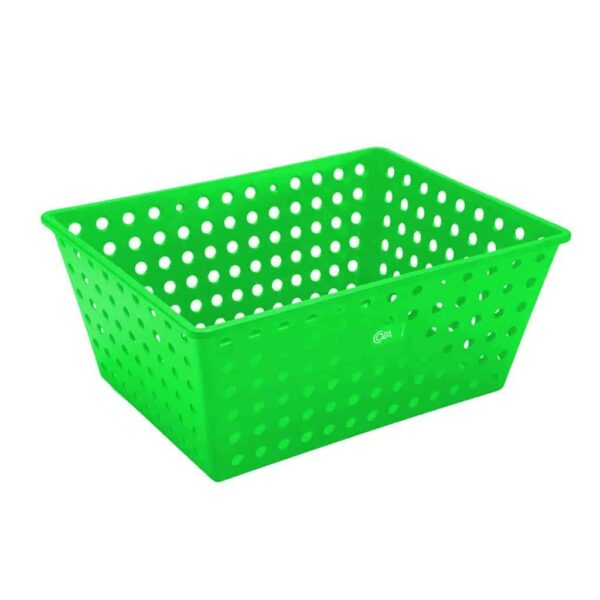 Cesta Organizadora Coza Empilhável 38x29x16cm Verde Fluorescente