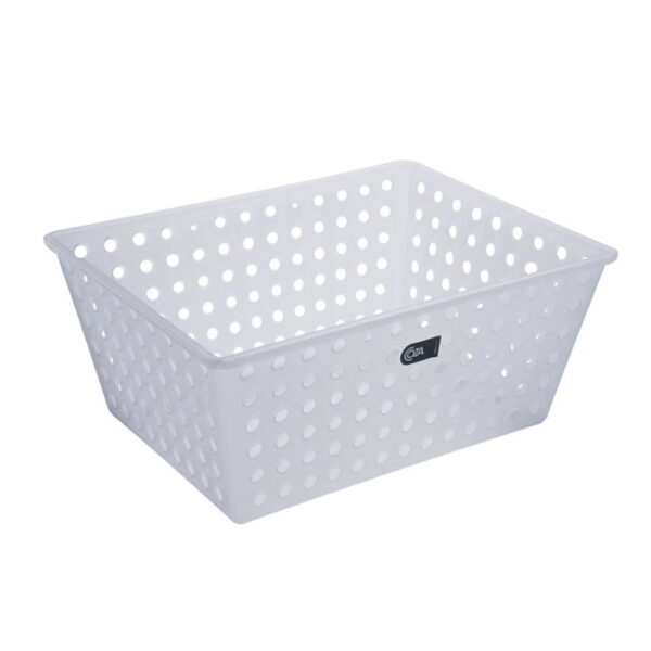 Cesta Organizadora Coza Empilhável 38x29x16cm - Branco