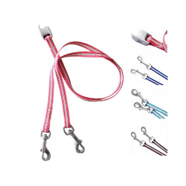 Extensor de Guia Vario DUO Belt Flexi Vermelho para dois Cães Tamanho Pequeno Importado - Image 2