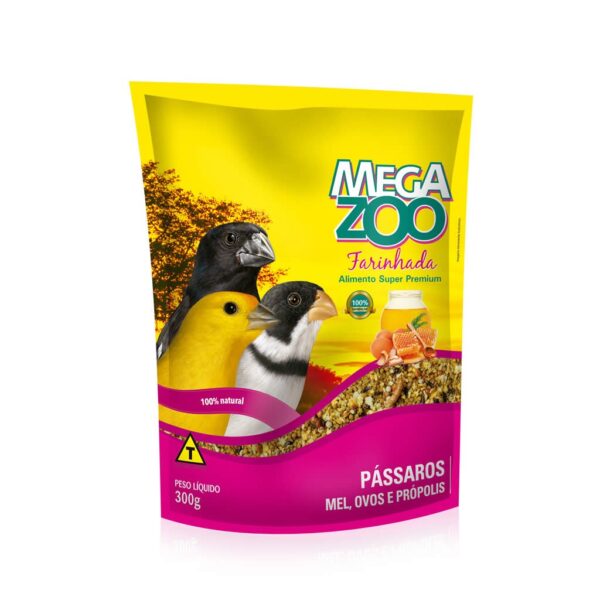 Pássaros Mel Ovos e Própolis MegaZoo - 300g