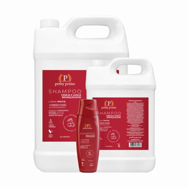 Shampoo Branqueador Cereja e Avelã Pethy Prime 300ml - Image 2