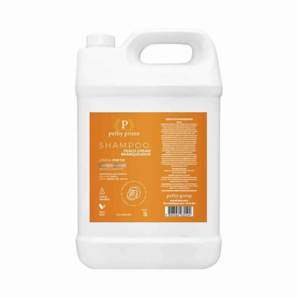 Shampoo Branqueador Peach Cream Pethy Prime 5L