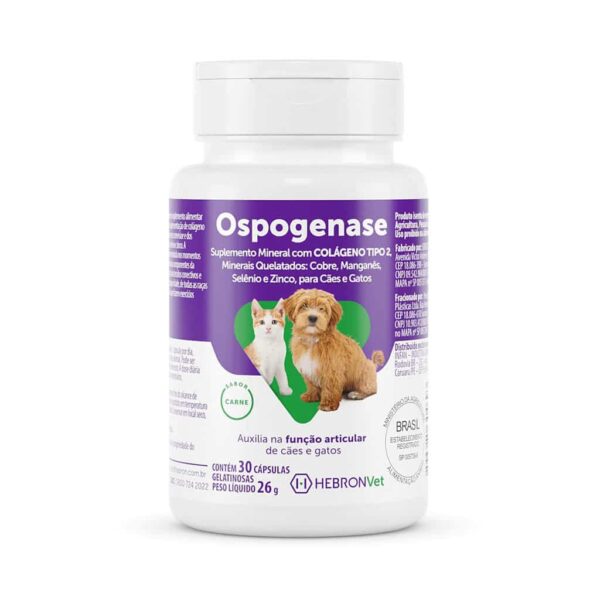 Suplemento Mineral Ospogenase Hebron Vet para Cães e Gatos