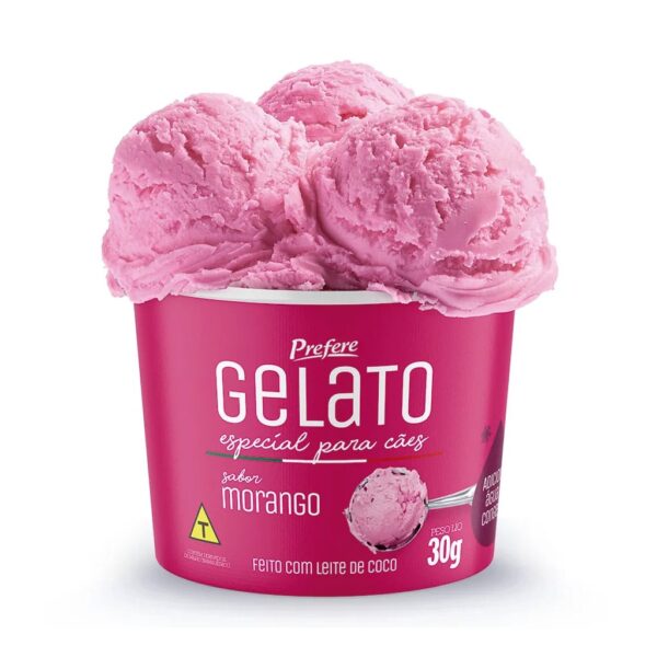 Sorvete Gelato para Cães 30g Sabor Morango - Prefere